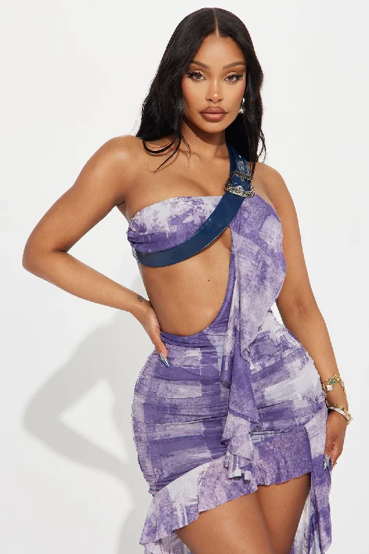 Focus On Me Mesh Mini Dress - Purple