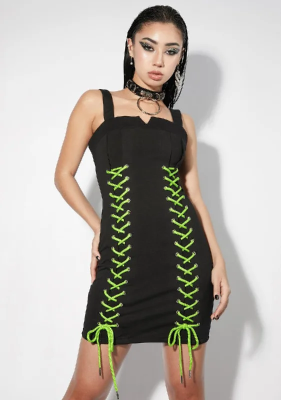 Got It Bad Lace Up Bodycon Dress