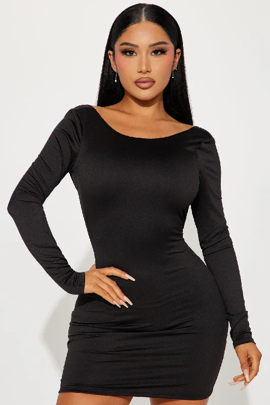 Melissa Backless Mini Dress - Black