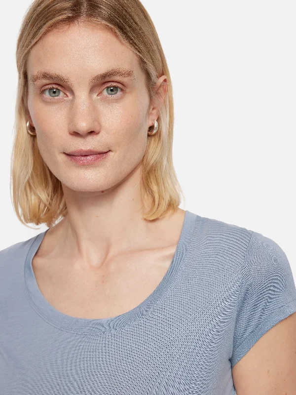 Supima Cotton Scoop Neck Tee | Pale Blue