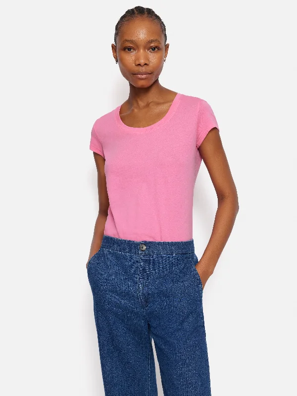 Supima Cotton Scoop Neck Tee | Pop Pink