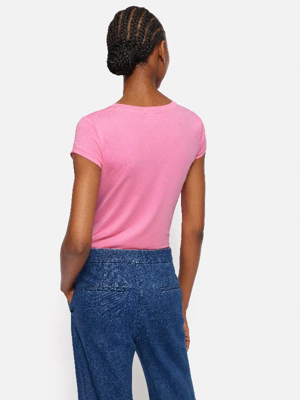 Supima Cotton Scoop Neck Tee | Pop Pink