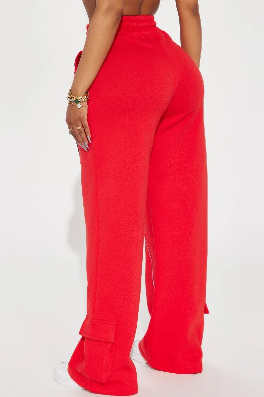 The Sport Collective Wide Leg Pant - Red