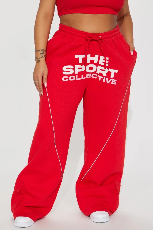 The Sport Collective Wide Leg Pant - Red