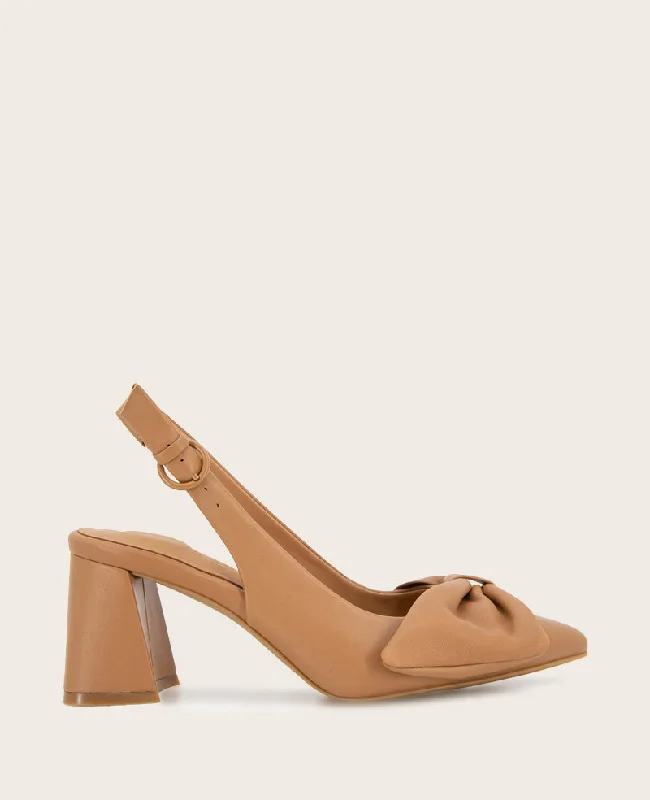 GENTLE SOULS - Diana Leather Bow Slingback Heel