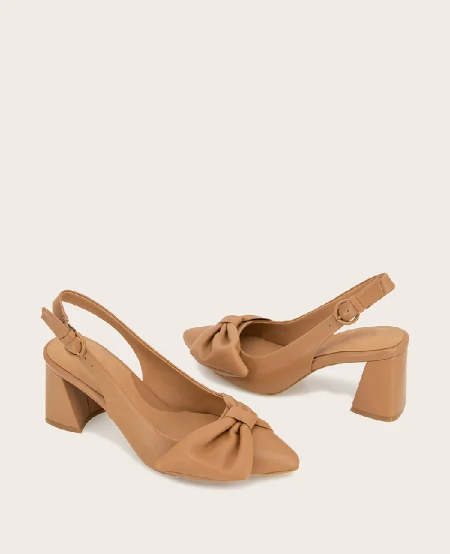 GENTLE SOULS - Diana Leather Bow Slingback Heel