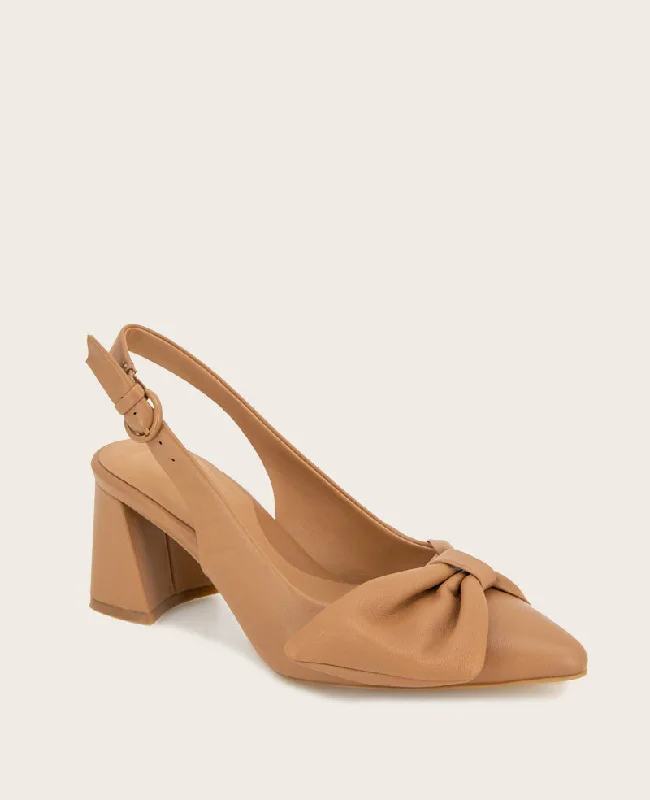 GENTLE SOULS - Diana Leather Bow Slingback Heel