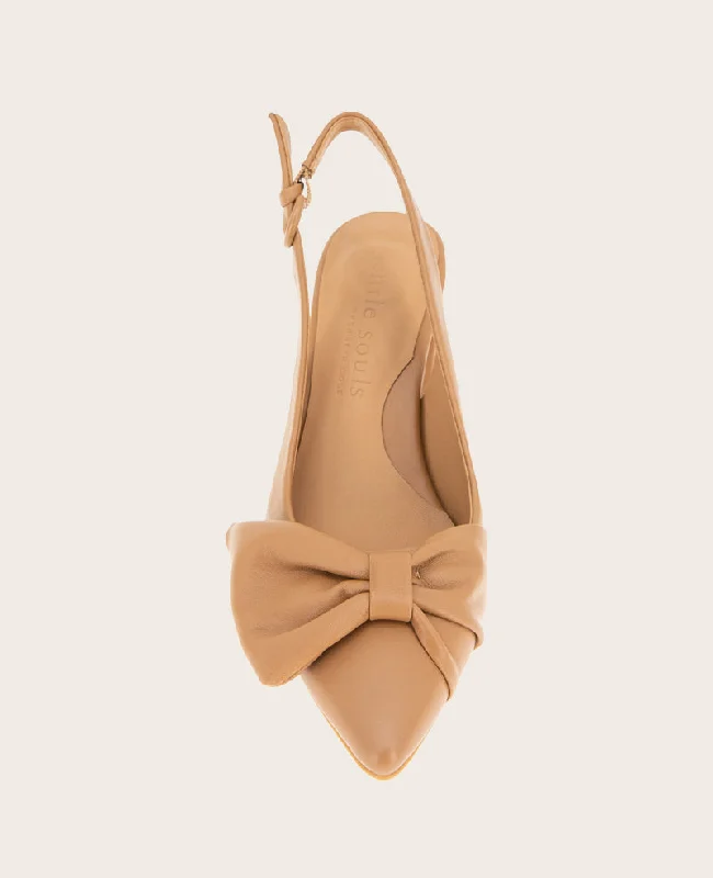 GENTLE SOULS - Diana Leather Bow Slingback Heel