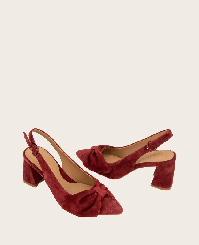 GENTLE SOULS - Diana Suede Bow Slingback Heel