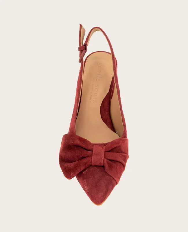 GENTLE SOULS - Diana Suede Bow Slingback Heel