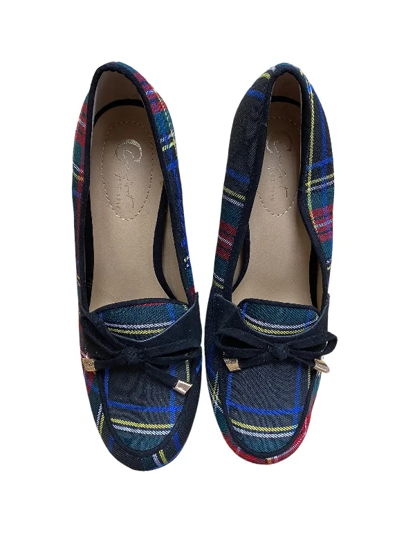 Shoes Heels Block By Clothes Mentor In Plaid Pattern, Size: 8