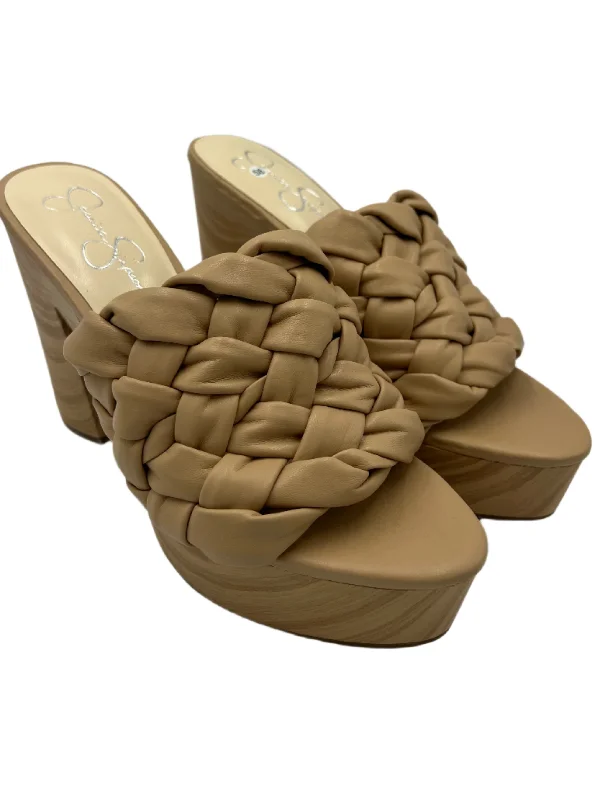 Shoes Heels Block By Jessica Simpson In Wood, Size: 11