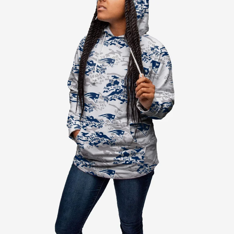 New England Patriots Womens Leopard Camo Hoodie