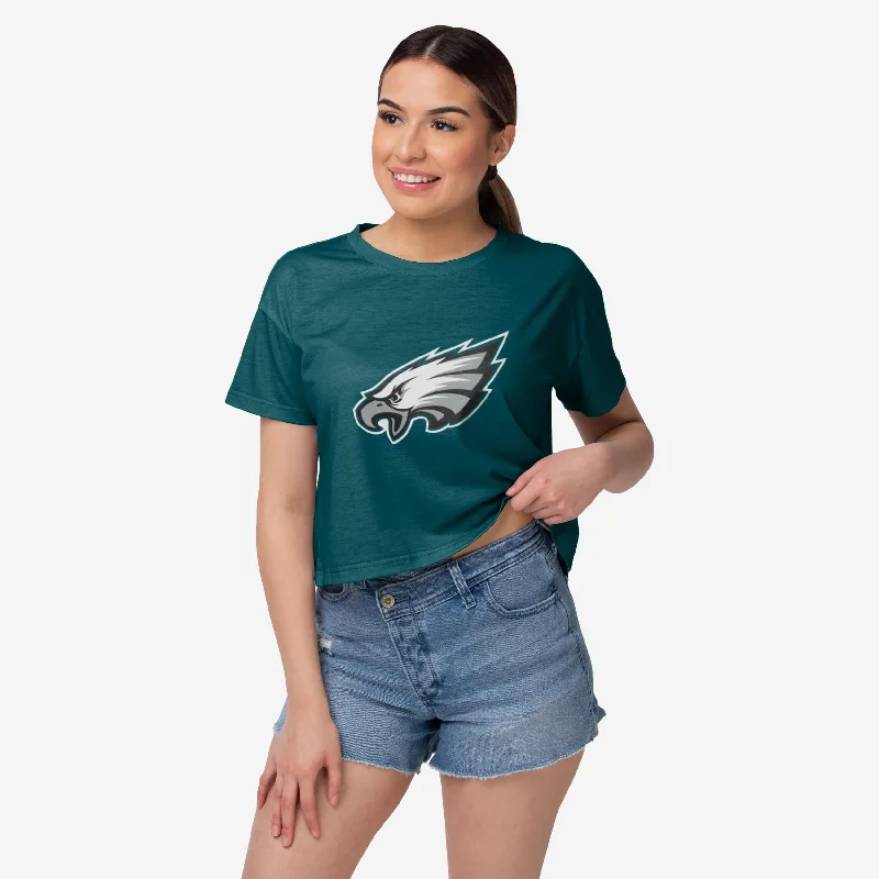 Philadelphia Eagles Womens Solid Big Logo Crop Top