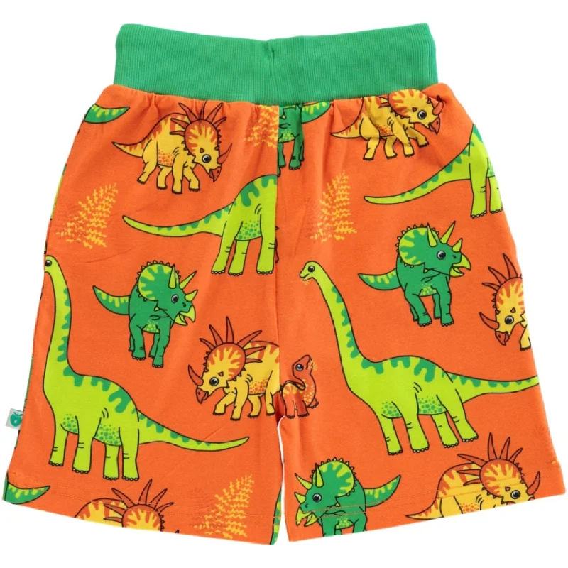 Småfolk Orange Shorts With Dinosaur