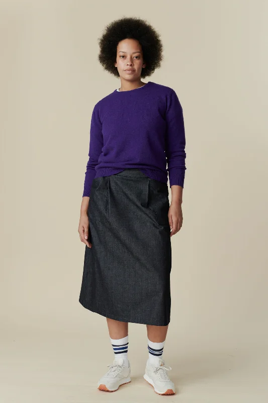 Women's Midi Skirt - Dark Denim