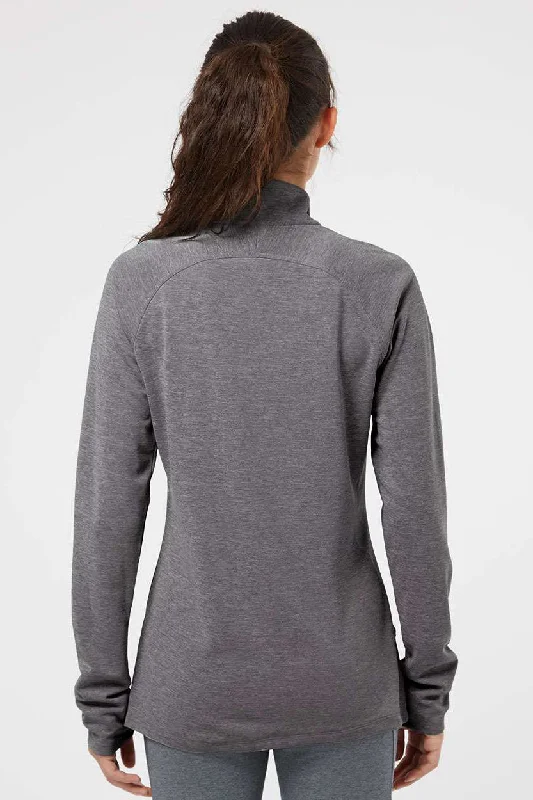 Adidas Womens UPF 50+ 1/4 Zip Sweatshirt - Heather Black/Carbon Grey - NEW