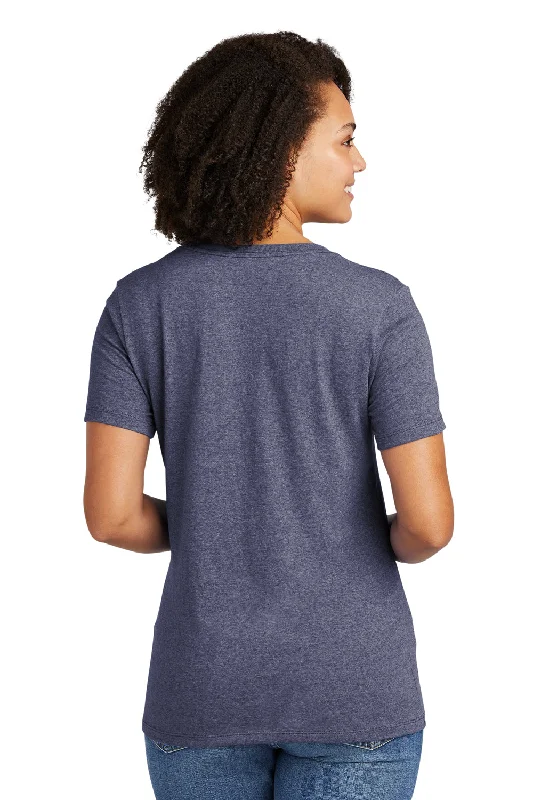 Allmade Womens Recycled Short Sleeve V-Neck T-Shirt - Heather Navy Blue