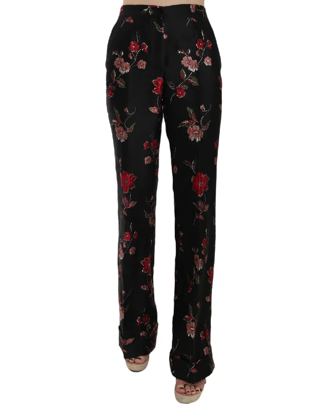 Dolce & Gabbana Floral Print Boot Cut Trouser