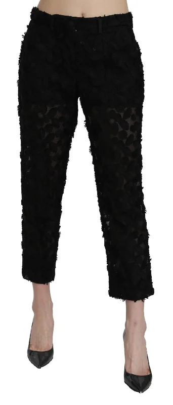 Dolce & Gabbana Lace Cropped High Waist Pants