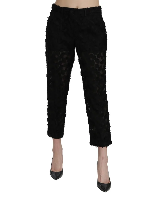 Dolce & Gabbana Lace Cropped High Waist Pants