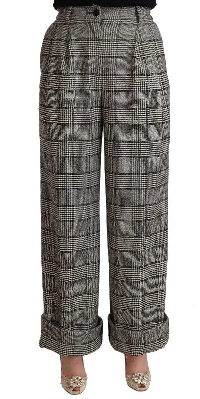 Dolce & Gabbana Straight Grey Wool Trousers