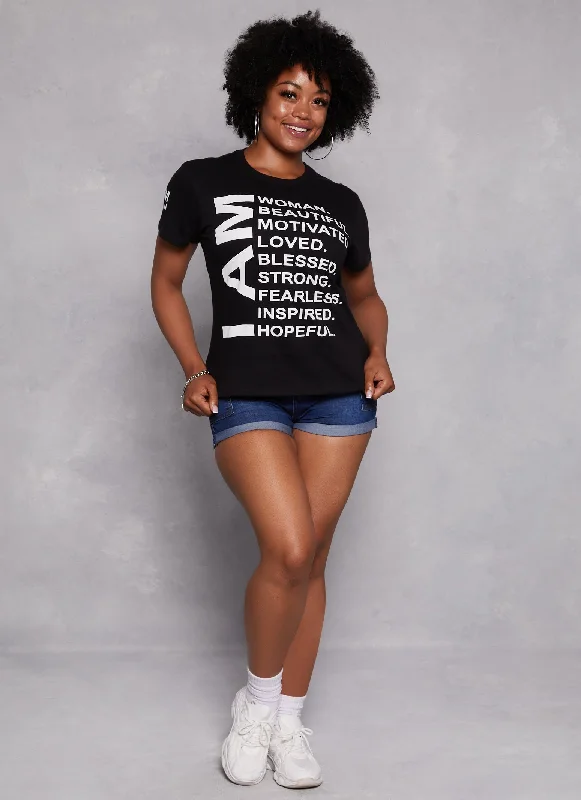 Plus Size I Am Graphic High Low Tee