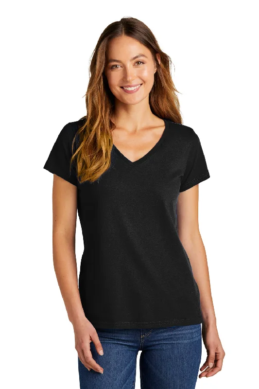 District Womens The Concert Short Sleeve V-Neck T-Shirt - Black