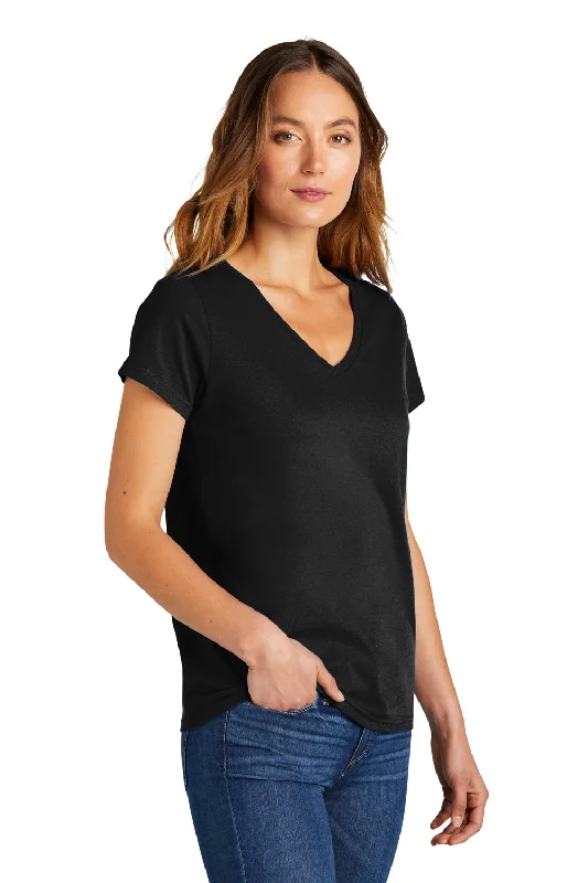 District Womens The Concert Short Sleeve V-Neck T-Shirt - Black