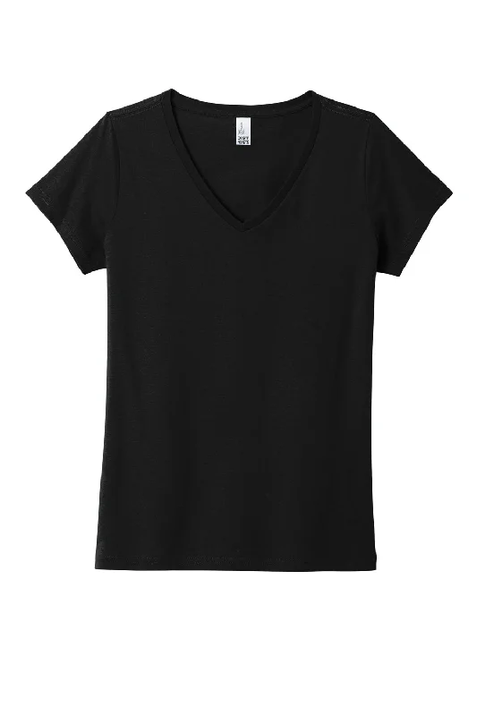 District Womens The Concert Short Sleeve V-Neck T-Shirt - Black