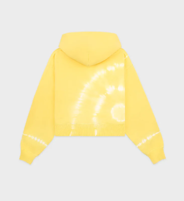 Emblem Cropped Hoodie - Sunshine Tie Dye