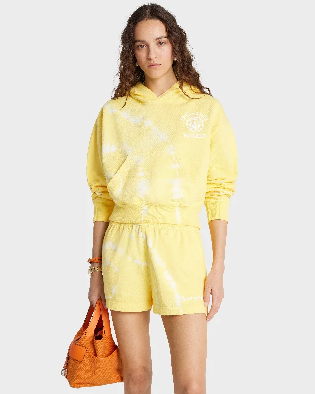 Emblem Cropped Hoodie - Sunshine Tie Dye