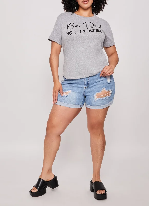 Plus Size Be Real High Low Graphic Tee