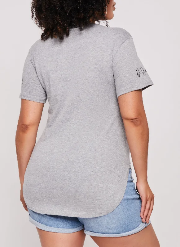 Plus Size Be Real High Low Graphic Tee