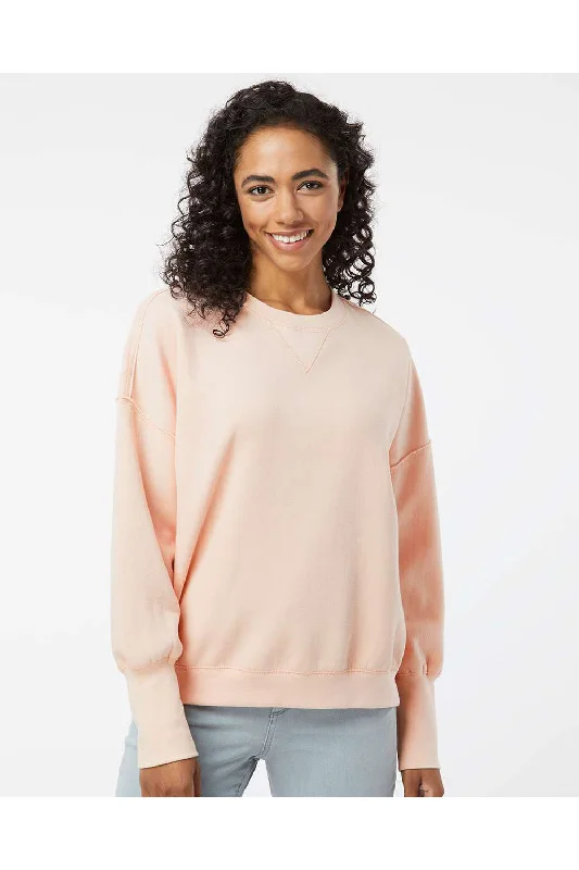 MV Sport Womens Sueded Fleece Crewneck Sweatshirt - Cameo Pink - NEW