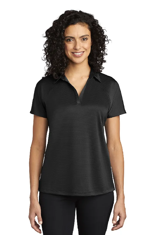 Port Authority Womens Crossover Moisture Wicking Short Sleeve Polo Shirt - Black