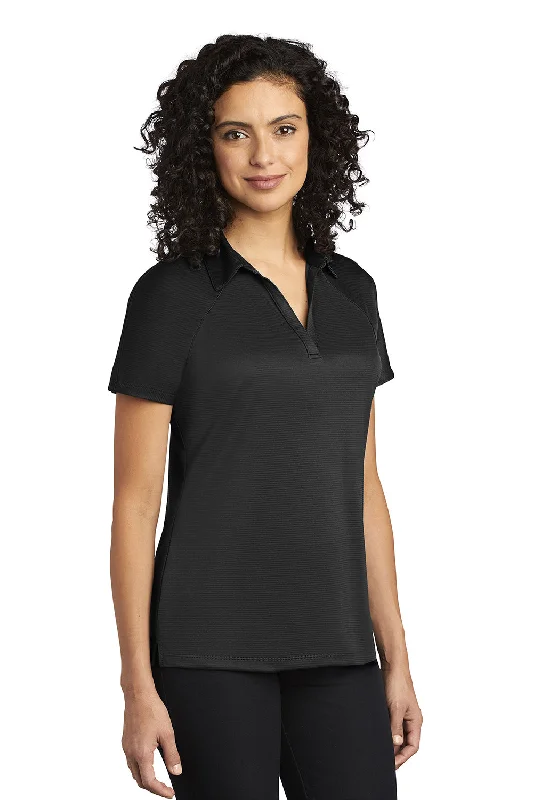 Port Authority Womens Crossover Moisture Wicking Short Sleeve Polo Shirt - Black