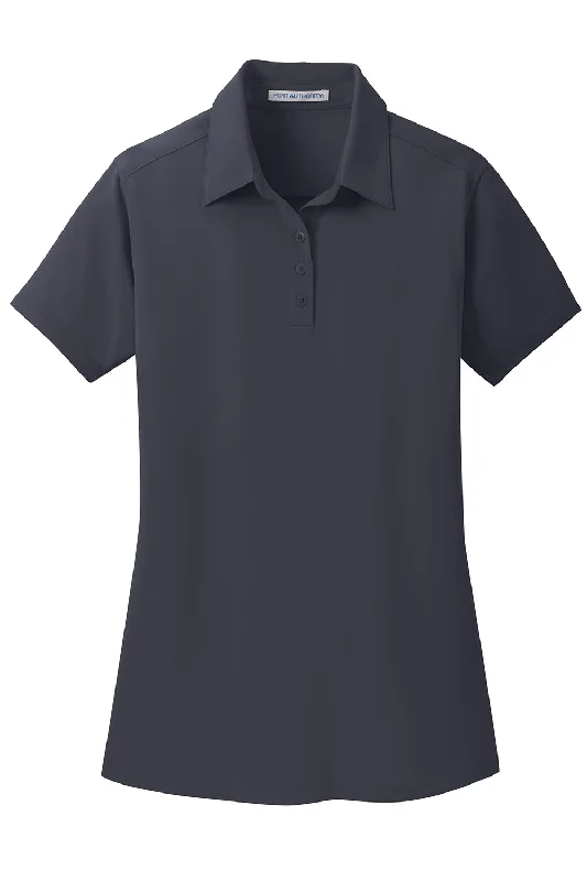 Port Authority Womens Dimension Moisture Wicking Short Sleeve Polo Shirt - Battleship Grey