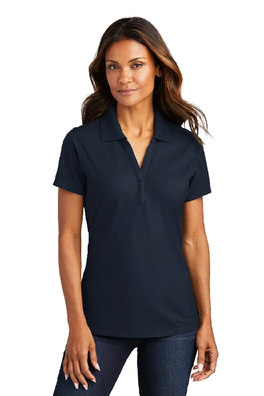 Port Authority Womens EZPerformance Moisture Wicking Short Sleeve Polo Shirt - Navy Blue