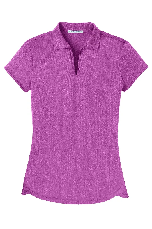 Port Authority Womens Trace Moisture Wicking Short Sleeve Polo Shirt - Heather Berry Pink