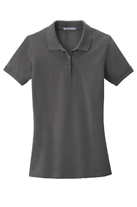 Port Authority Womens Wrinkle Resistant Short Sleeve Polo Shirt - Sterling Grey