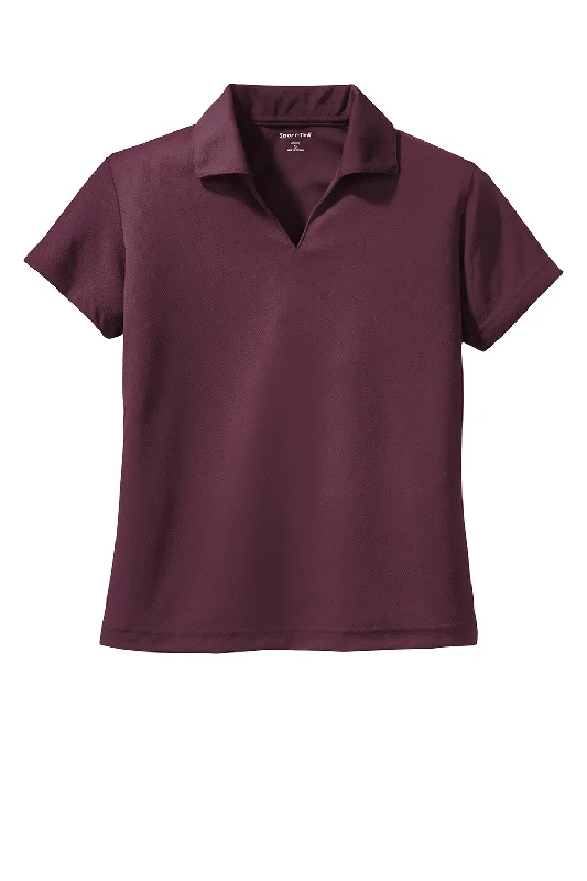 Sport-Tek Womens Dri-Mesh Moisture Wicking Short Sleeve Polo Shirt - Maroon