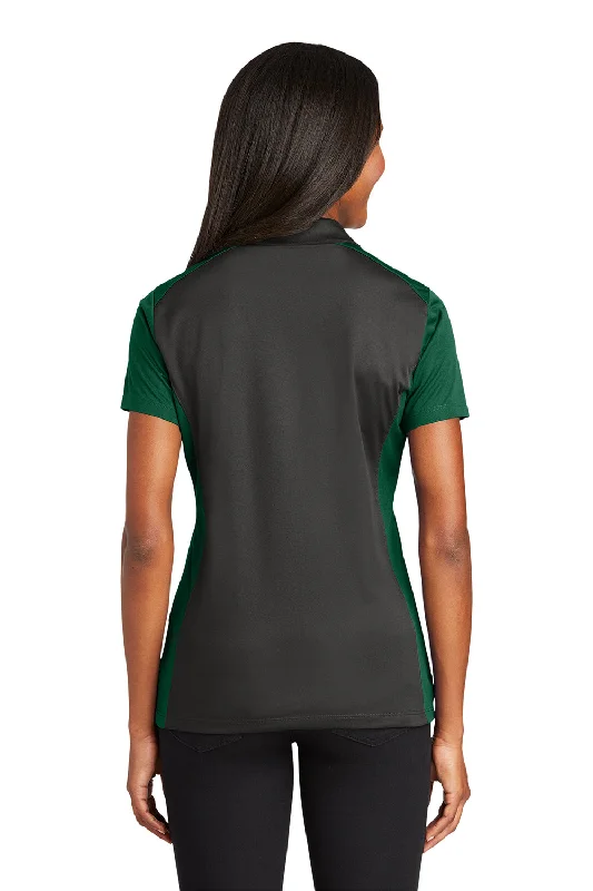 Sport-Tek Womens Sport-Wick Moisture Wicking Short Sleeve Polo Shirt - Iron Grey/Forest Green