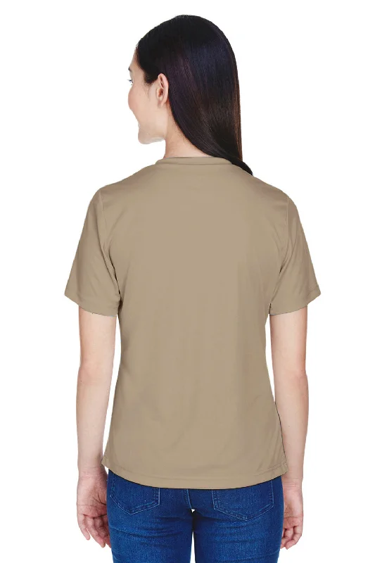 Team 365 Womens Zone Performance Moisture Wicking Short Sleeve V-Neck T-Shirt - Desert Khaki