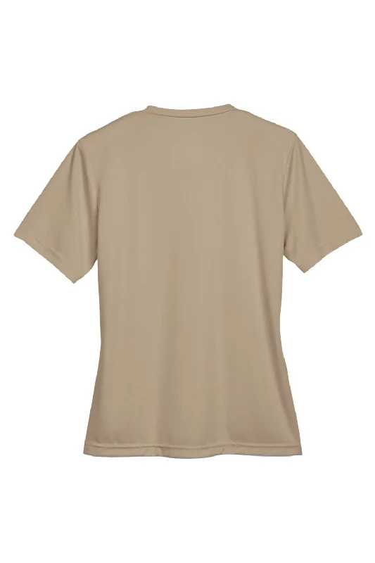 Team 365 Womens Zone Performance Moisture Wicking Short Sleeve V-Neck T-Shirt - Desert Khaki