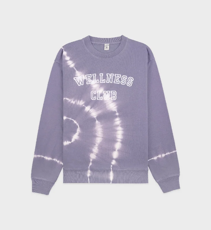 Wellness Club Flocked Crewneck - Easter Egg Tie Dye