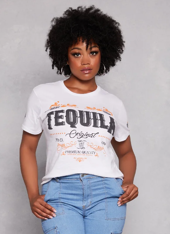 Plus Size High Low Tequila Graphic Top