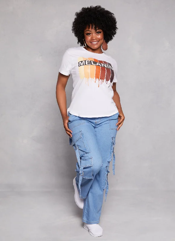 Plus Size Melanin Graphic High Low Tee