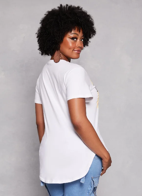 Plus Size Melanin Graphic High Low Tee