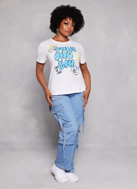 Plus Size Only One You Graffiti Graphic Tee